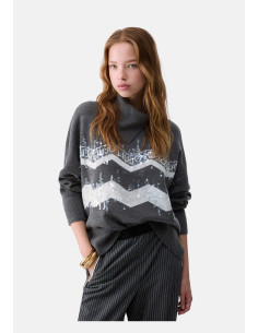Liu Jo Blended Wool Jacquard Jumper - Vestiti Firmati Life Smiles