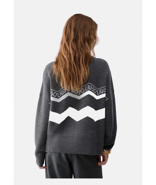 Maglia Jacquard In Misto Lana Liu Jo