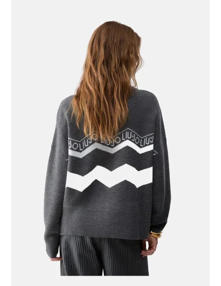 Liu Jo Jacquard Wool-Blend Sweater