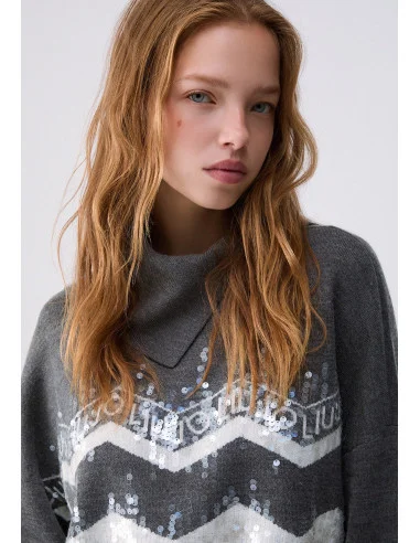 Liu Jo Jacquard Wool-Blend Sweater
