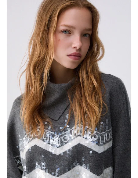 Liu Jo Jacquard Wool-Blend Sweater