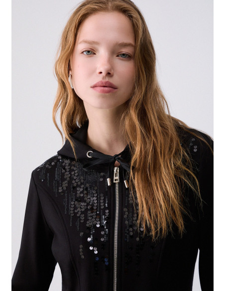 Sweat à capuche à paillettes Liu Jo - Vestiti Firmati Life Smiles
