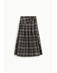 Jupe longue à taille haute avec motif écossais et ceinture nouée Dixie 2