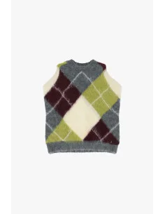 Dixie Diamond-Pattern Sleeveless Crew-Neck Jumper 2