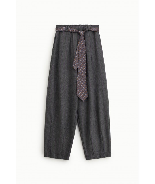 Pantaloni Palazzo A Righe Con Cintura Stampata Dixie