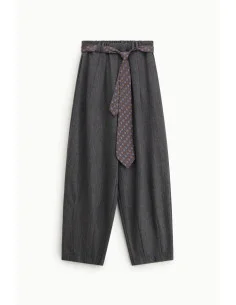 Pantaloni Palazzo A Righe Con Cintura Stampata Dixie 2