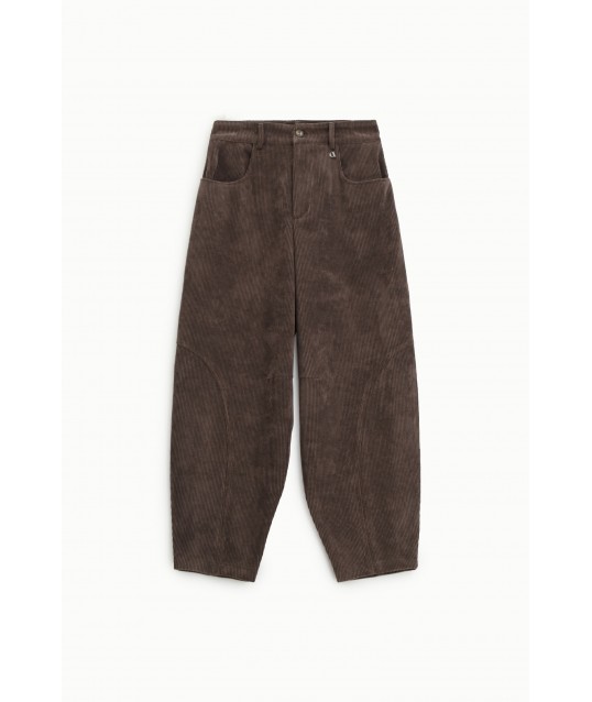 Pantaloni Palazzo A Costine Vita Alta Dixie