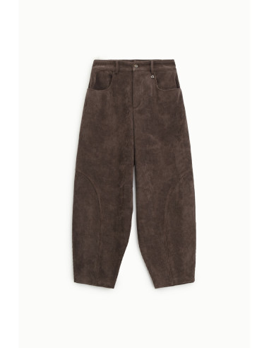 Pantalon palazzo à côtes, taille haute, modèle Dixie