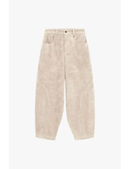 Pantalon palazzo à côtes, taille haute, modèle Dixie