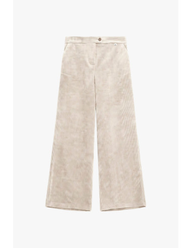 Dixie Ribbed Velvet Wide-Leg Trousers