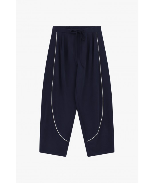 Pantaloni Palazzo Cropped Con Profili A Contrasto Dixie