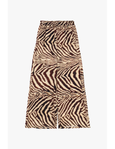 Pantalon palazzo à motif animalier, taille élastiquée Dixie