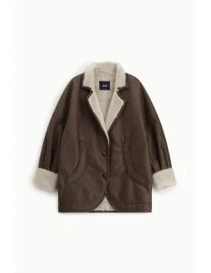 Cappotto Con Bottoni E Fodera In Pelliccia Effetto Shearling Dixie