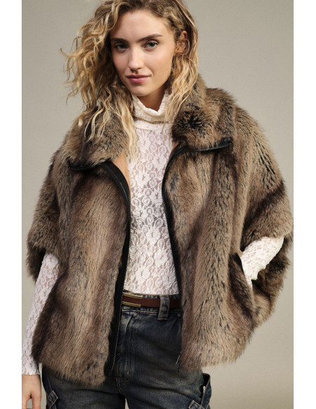 Outer Jacket Eco-Fur Zip Collo Alto Dixie