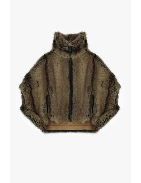 Outer Jacket Eco-Fur Zip Collo Alto Dixie