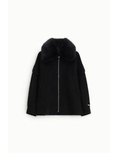 Manteau court à col en fourrure et fermeture éclair Dixie 2