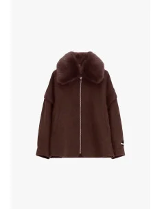Dixie Short Coat with Fur Collar and Zip 2
