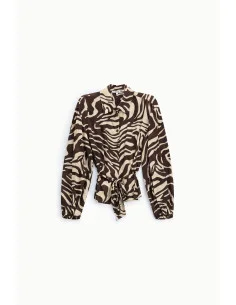 Camicia Stampa Animalier Con Cintura In Vita Please 2