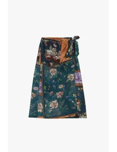 Gonna Midi Portafoglio Fantasia Floreale Stampa Patch Please 2