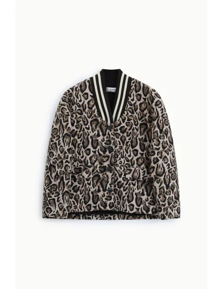Blazer à imprimé animalier avec col côtelé Please