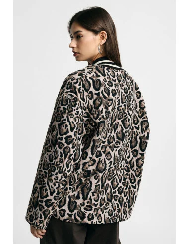 Blazer à imprimé animalier avec col côtelé Please
