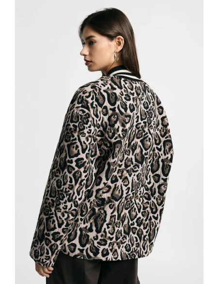 Blazer à imprimé animalier avec col côtelé Please