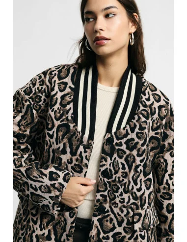 Blazer à imprimé animalier avec col côtelé Please
