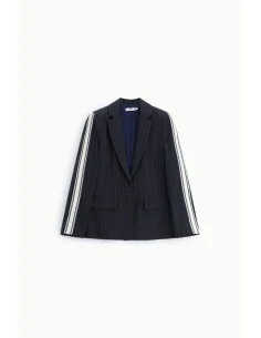 Blazer à rayures avec manches contrastées et fermeture à boutons Please 2