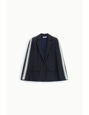Blazer A Righe Con Maniche A Contrasto E Chiusura A Bottone Please