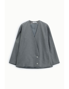 Blazer à rayures oversize à double boutonnage, Please 2