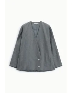 Oversized Striped Double-Breasted Blazer – Please 2