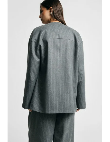Blazer A Righe Con Chiusura Doppiopetto Oversize Please