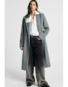 Long Coat with Belt and Large Pockets, Please
