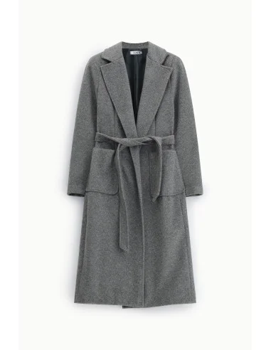 Manteau long avec ceinture et grandes poches, Please