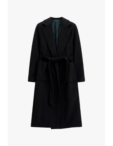 Manteau long avec ceinture et grandes poches, Please