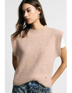 Pull sans manches à bords-côtes, Please