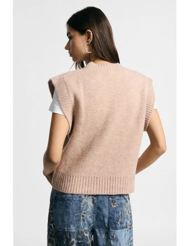 Pull sans manches à bords-côtes, Please