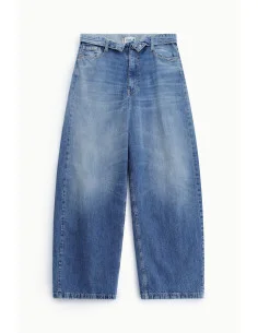 Jeans A Gamba Ampia A Vita Alta Lavaggio Vissuto Please 2