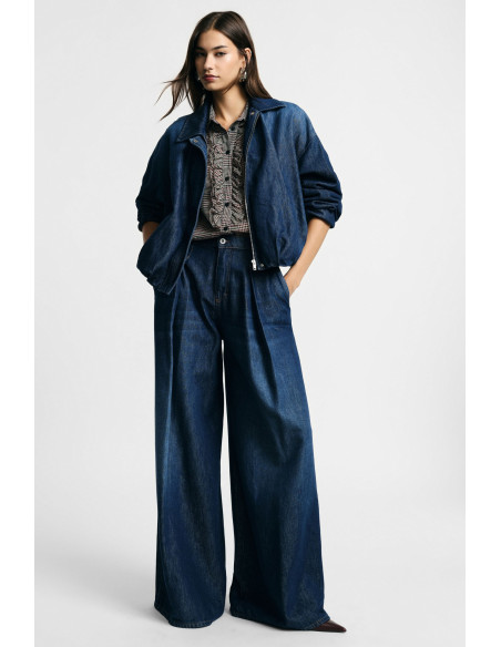 Jeans larges à pinces et taille haute Please