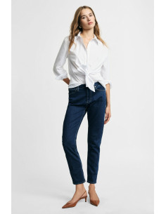 Jean droit avec coutures contrastantes Please