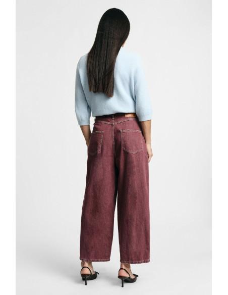 Cropped Wide-Leg Fit Five-Pocket Jeans Please