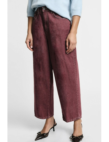 Cropped Wide-Leg Fit Five-Pocket Jeans Please