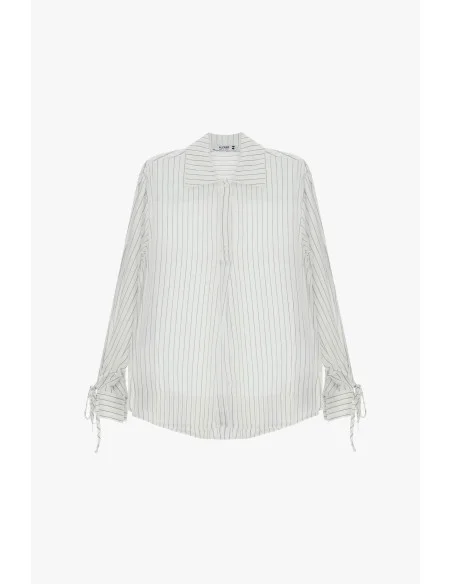 Regular-Fit Striped Blouse with Adjustable Cuffs Please