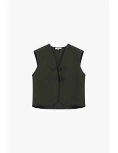 Vest with Toggle Closure and Contrasting Trim Please 2