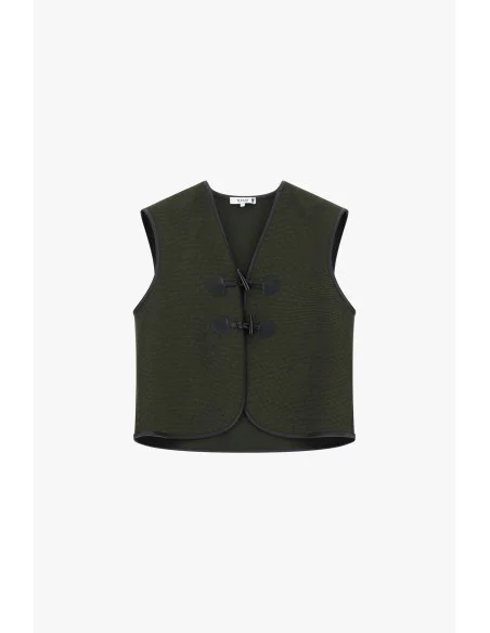 Gilet à fermeture à brandebourgs et bord contrasté Please
