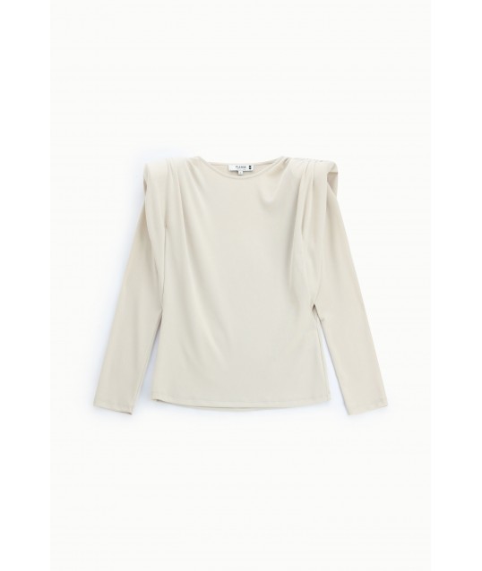 Please, a crew-neck jumper with structured shoulders
