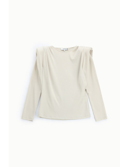 Please, a crew-neck jumper with structured shoulders - Vestiti Firm...