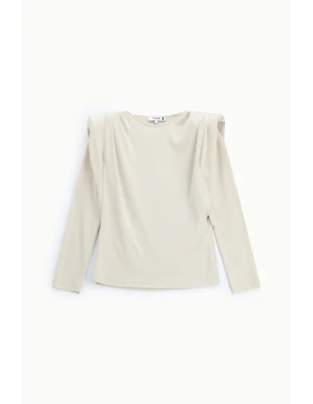 Crew-Neck Sweater with Structured Shoulders Please