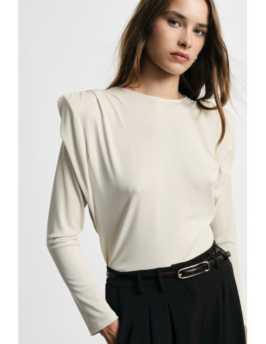 Please, a crew-neck jumper with structured shoulders - Vestiti Firm...