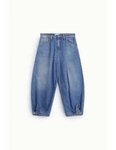 Balloon Jeans with Pleats and Adjustable Hem Please 2